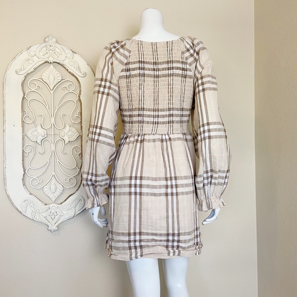 ❌SOLD❌Coco + Jaimeson | Womens Plaid Puff Sleeve Smock Tunic Top | Size: XL - Picture 7 of 10